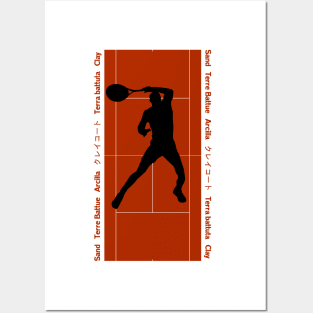 Tennis Forehand Clay Court Grand Slam Posters and Art